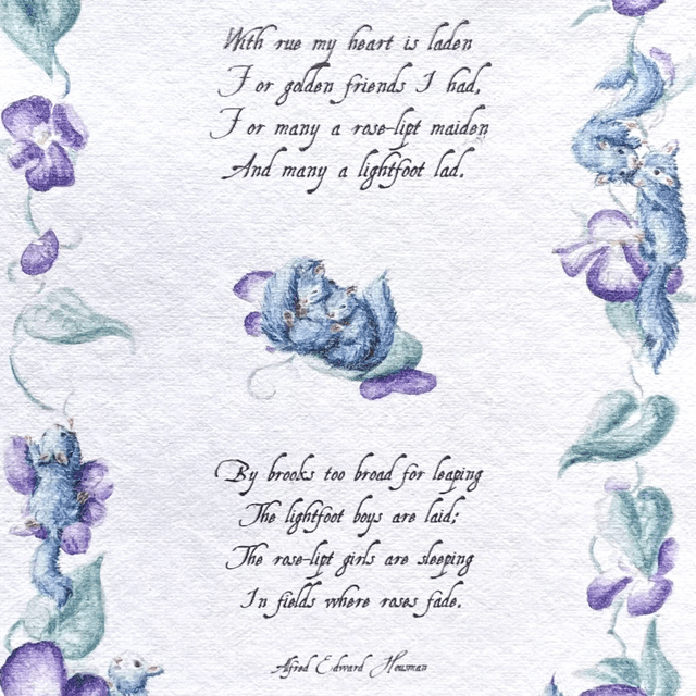 PRINT ~ Ecureuils et violettes