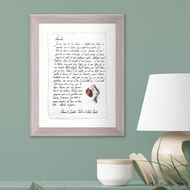 PRINT - Lettre d’Edmond à Mercedes ~ impression sur papier d’art
