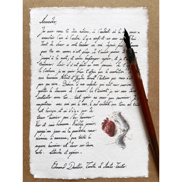 PRINT - Lettre d’Edmond à Mercedes ~ impression sur papier d’art